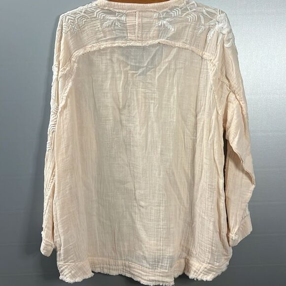 NWT Kyla Seo Pia Women's Cream Embroidered Blouse in Petal Pink Small - Picture 10 of 10